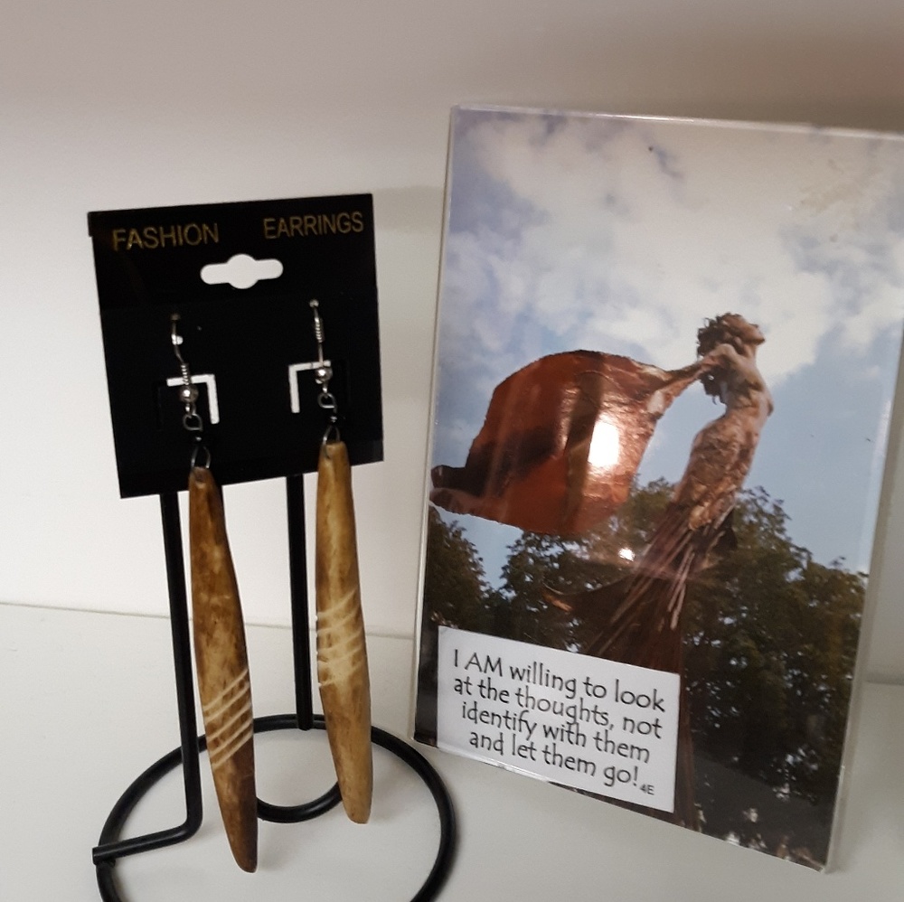 African inspired wooden earrings